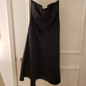 Strapless silky lace dress